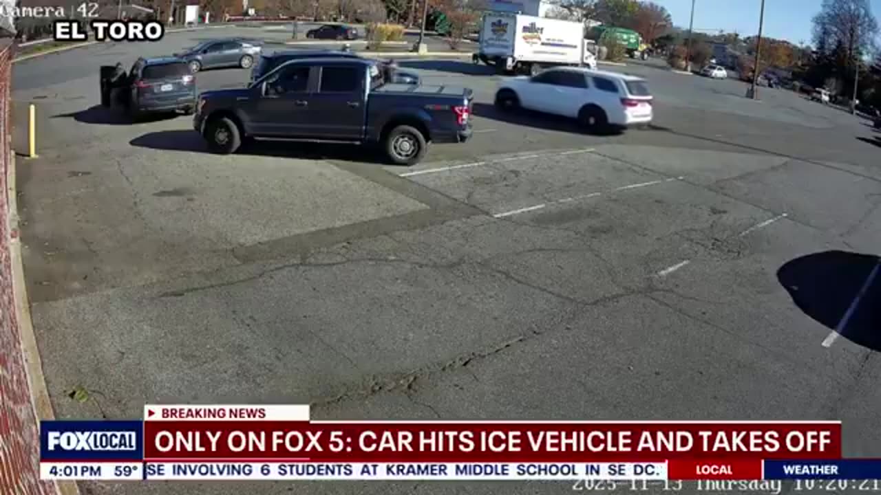 Businesses say a driver stuck an ICE cruiser after a heated exchange in a Prince Georges County