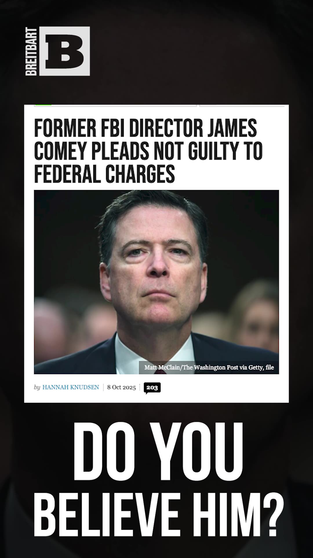 Hmmm... Crooked Comey Pleads Not Guilty to Federal Charges