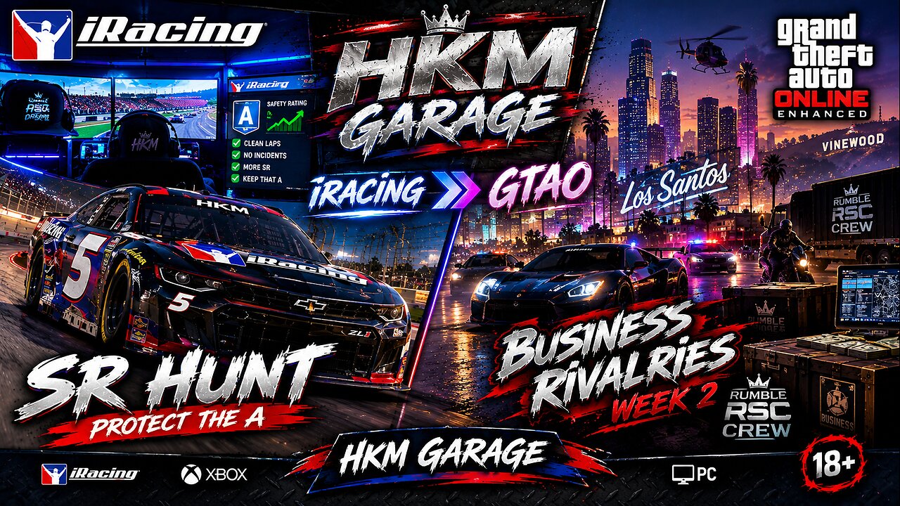 Rumble Racking 🏁PROTECT THE A LICENSE 🏁 iRACING SR HUNT → GTAO ENHANCED WITH RUMBLE ...