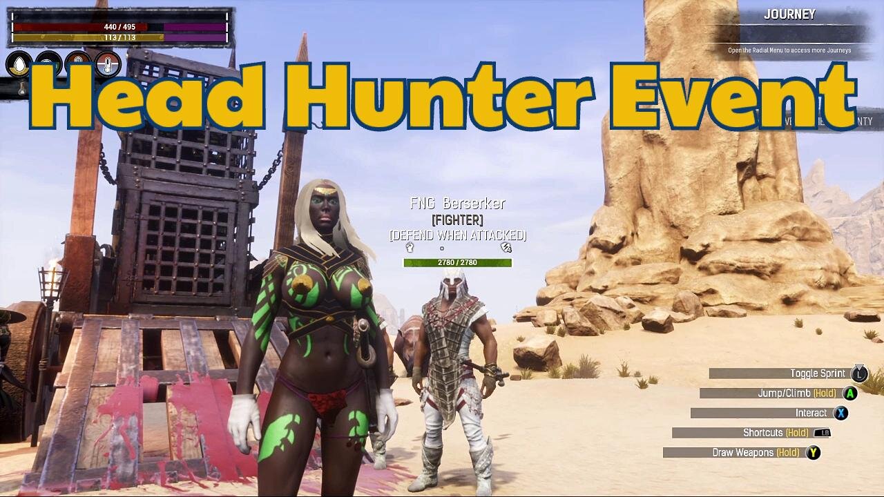 Conan Exiles, head Hunter Event, busty, boobs