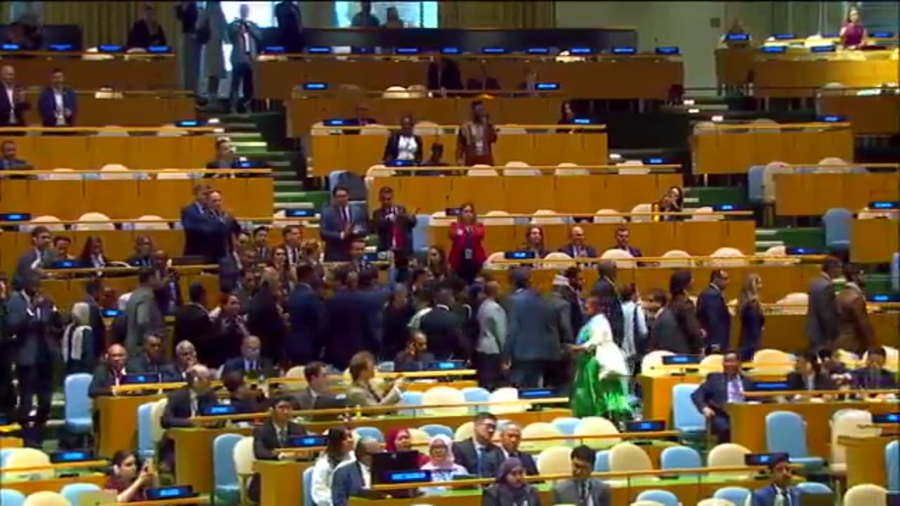 A large portion of UN delegates from multiple nations walk out during Netanyahus Speech