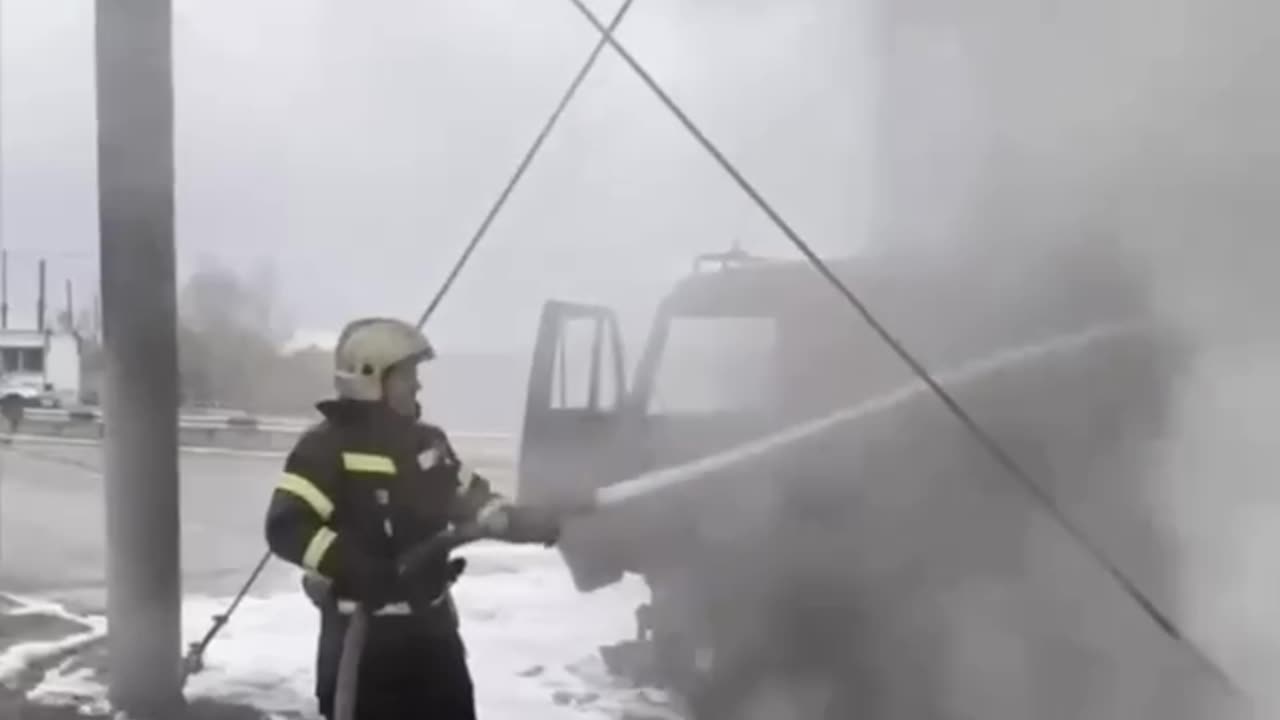 To all the nightly surprises, theres another nice bonus: a burnt-out fuel truck at a gas