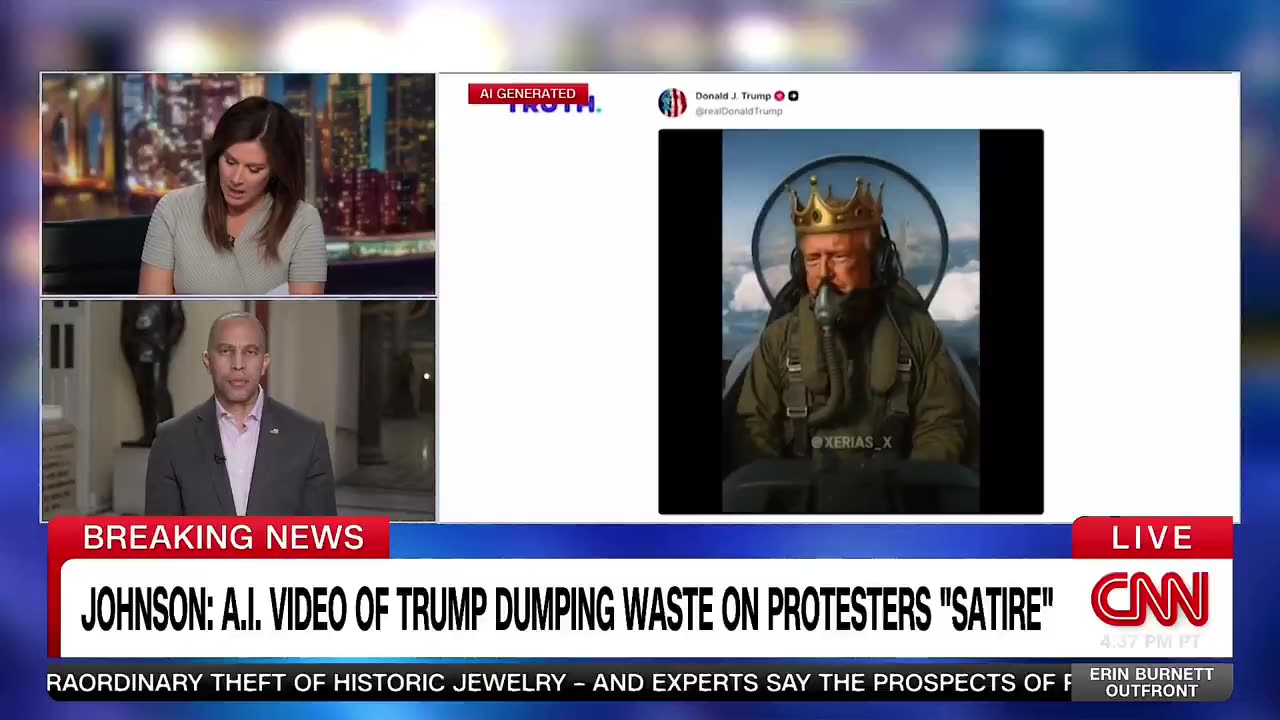 🚨 BREAKING:CNN just made Hakeem Jeffries watch Trump drop dueces #meme