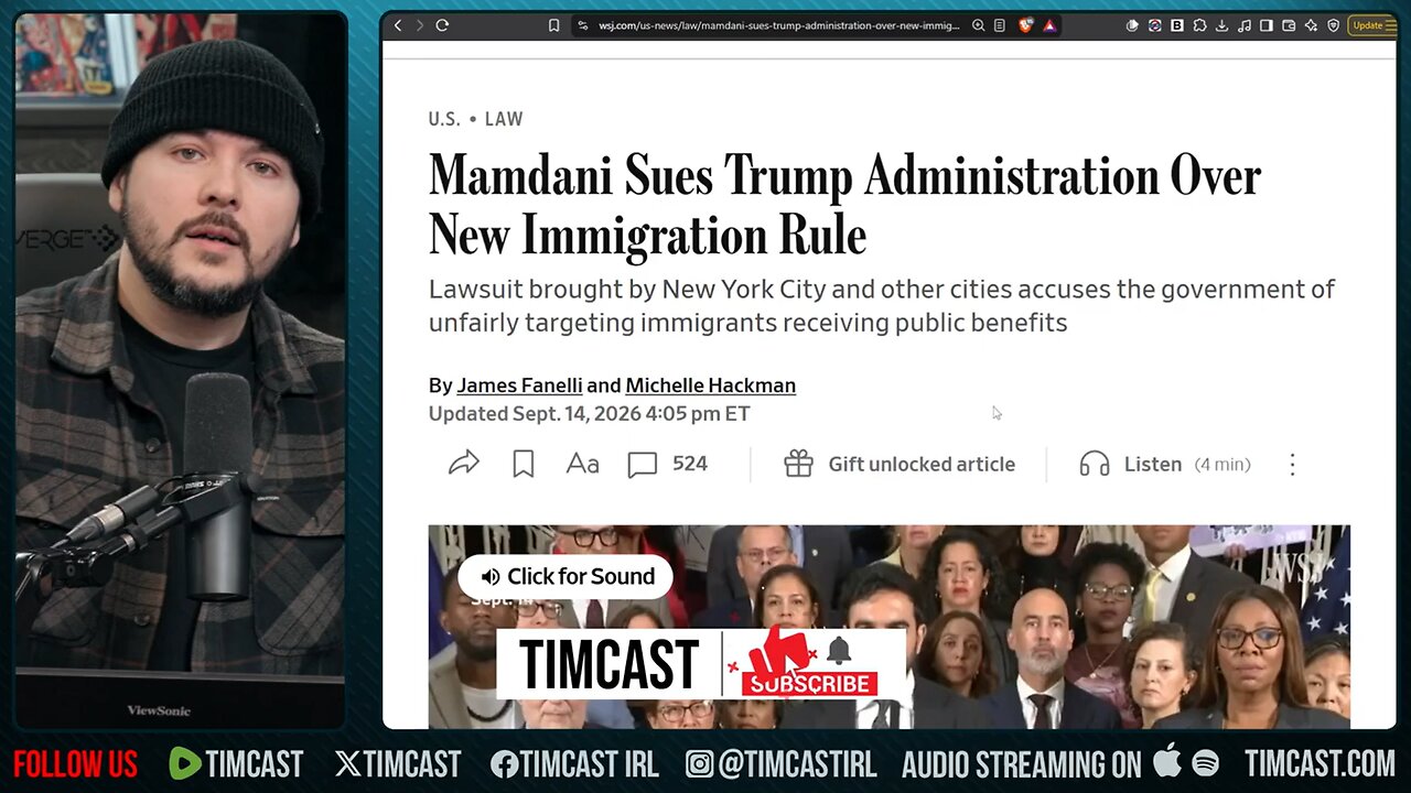 Mamdani SUES TRUMP To Force Citizens TO PAY Illegal Immigrants | Tim Pool thumbnail