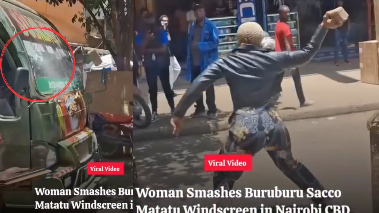 Woman Smashes Car Windscreen With Stone