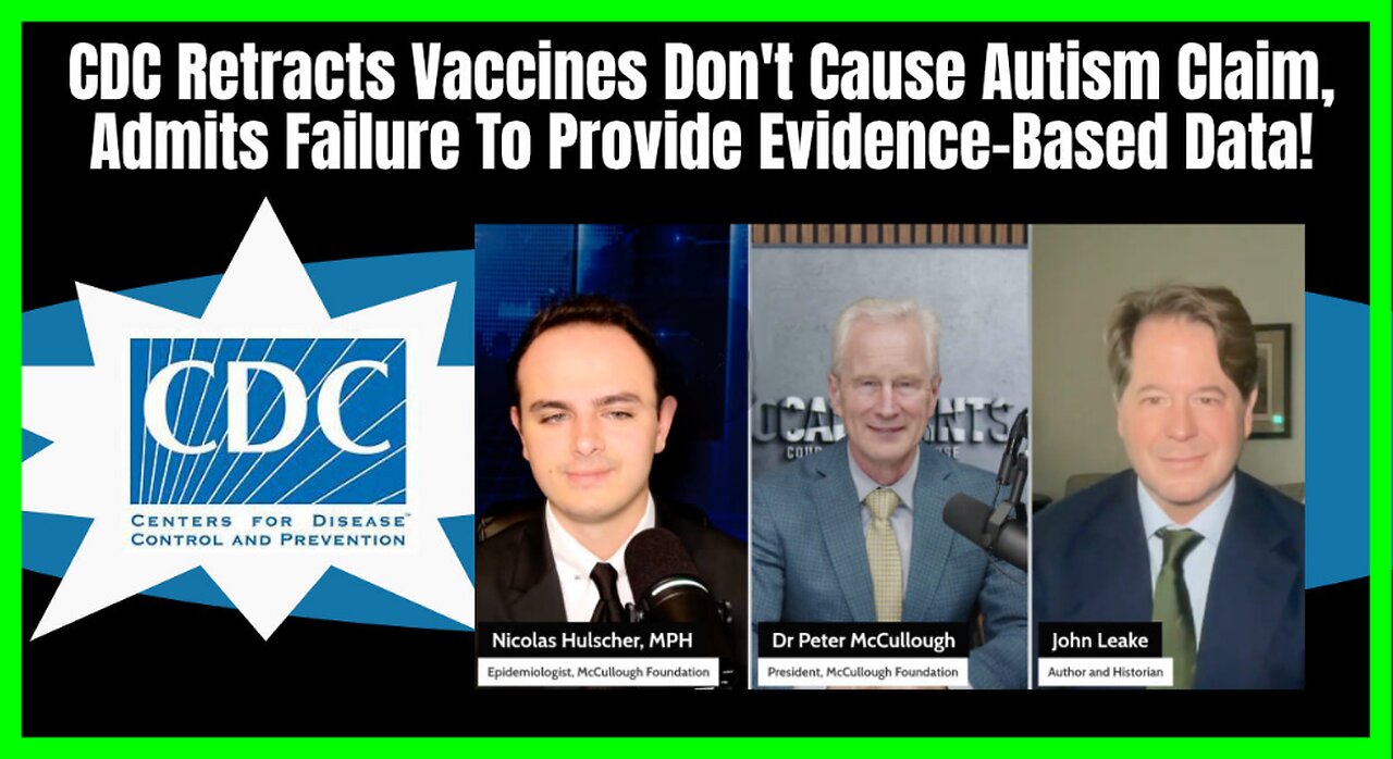 CDC Retracts Vaccines Dont Cause Autism Claim, Admits Failure To Provide Evidence-Based Data!