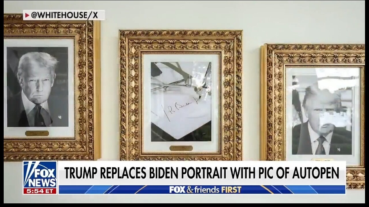LOL. Trump Replaces Bidens Portrait With Photo Of Autopen Signature