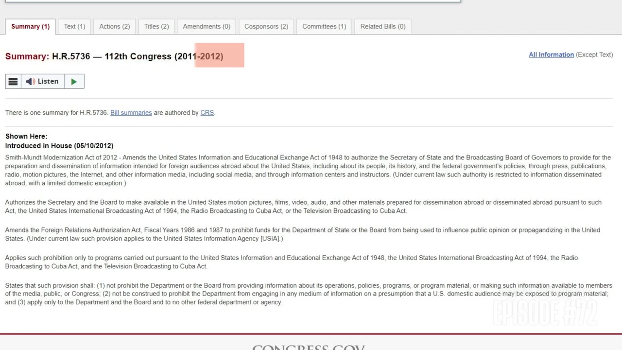Smith-Mundt Act. Lincoln is responsible for more American deaths than any other president.