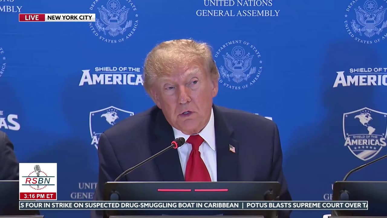FULL EVENT: President Trump Speaks at Important Shield of the Americas Meeting in NY - 09/22/26 thumbnail