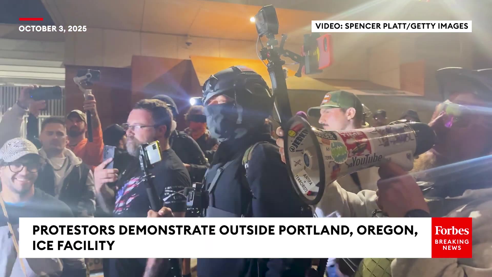 RAW VIDEO: Protestors Face Off With Federal Agents Outside Portland, Oregon, ICE Facility