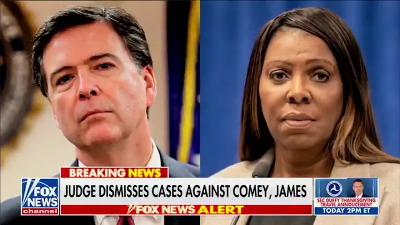 A federal judge has dismissed the indictments against both James Comey AND Letitia James