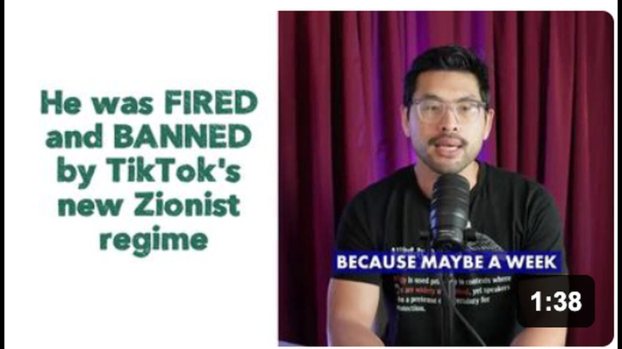 He was FIRED and BANNED by TikToks new Zionist regime