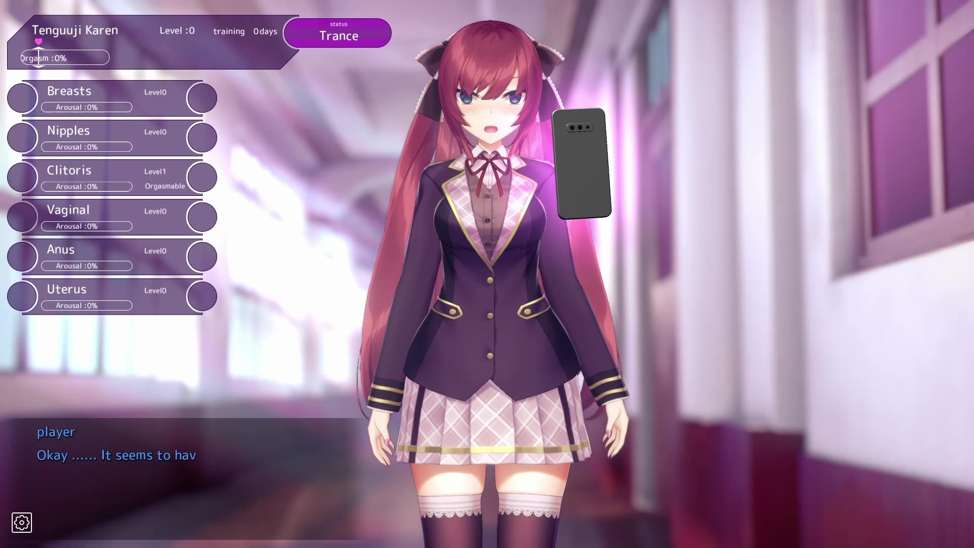 A simulation of a brainwashing app that trains a pure young lady to be a pervert V0.6.0