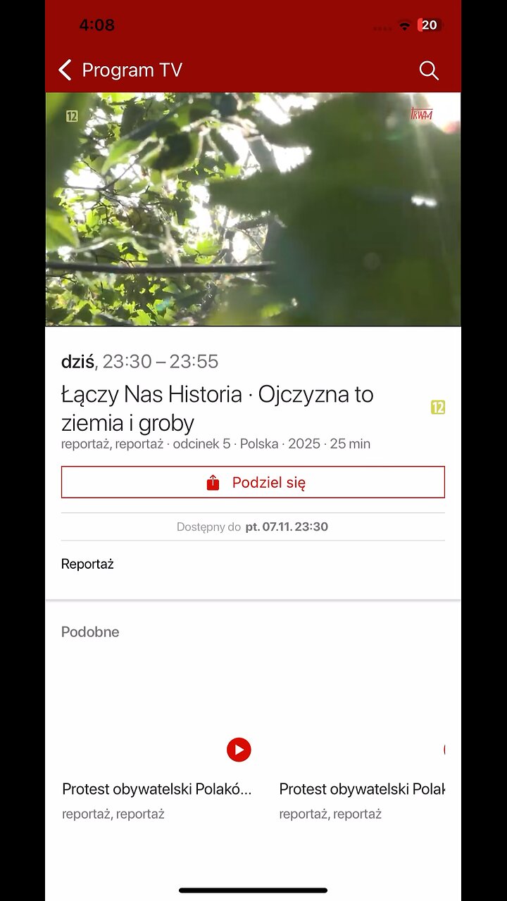In Polish Tv TRWAM : Homeland is a land and graves