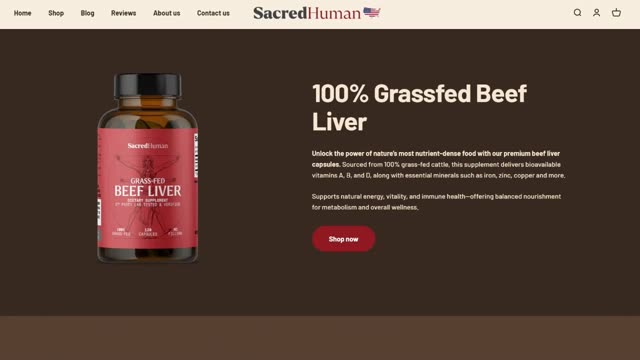 SacredHuman 20% off Labor Day Sale starts today! Beef Liver for long lasting and incredible Energy!