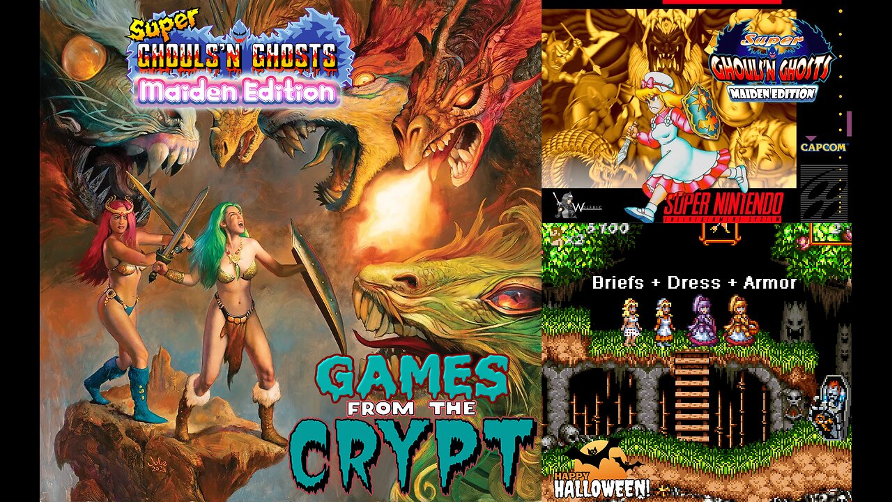 Games from the Crypt 2025 - Super Ghouls N Ghosts: Maiden Edition (Super Nintendo Rom Hack) - Arthurs Lovely House Keeper Maid takes on the Mantle to become a Ghost Slaying Knight Girl (Part 1)