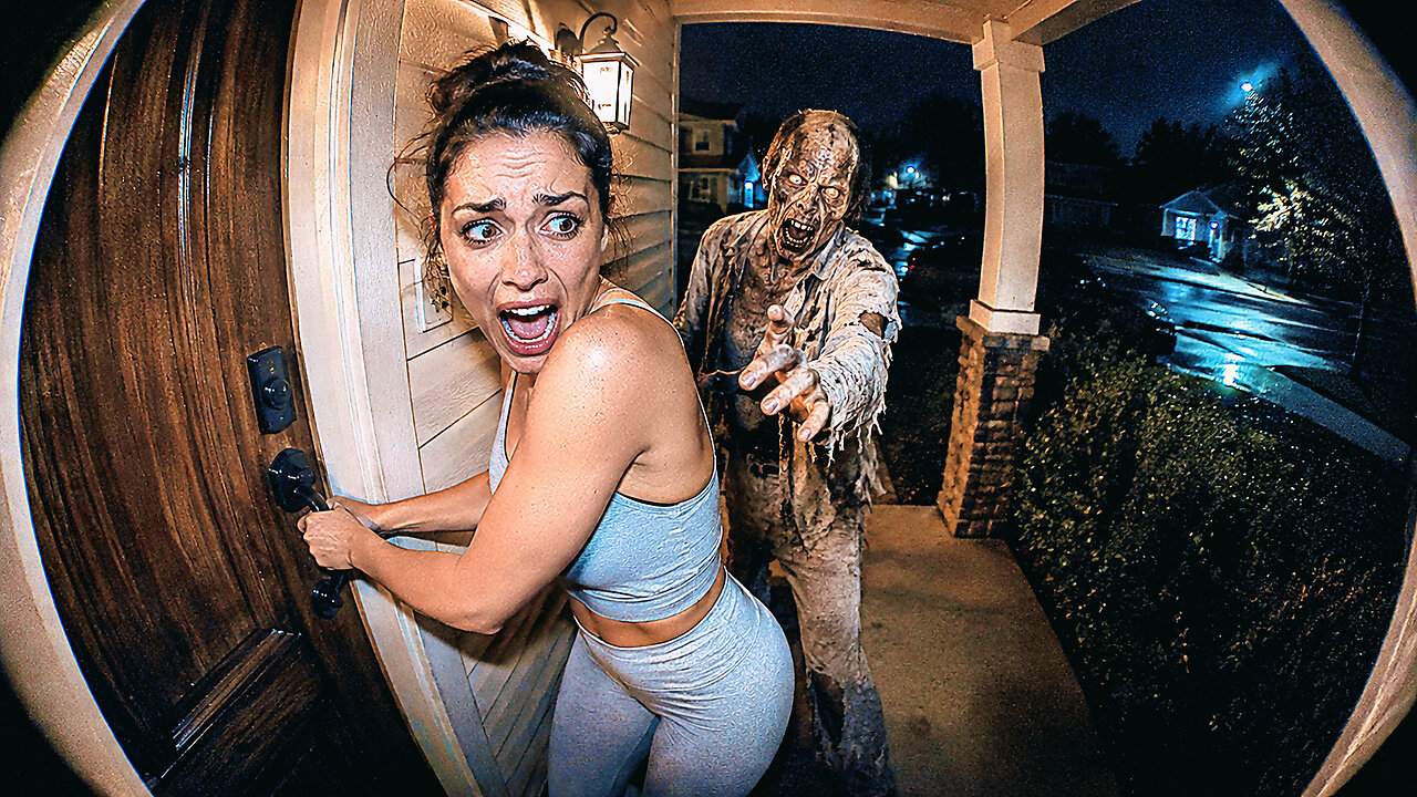 ZOMBIE - 🧟 - Funny Girls Scarry Pranks Caught on Doorbell Camera! Viral Video - Curvy Girl Model AI