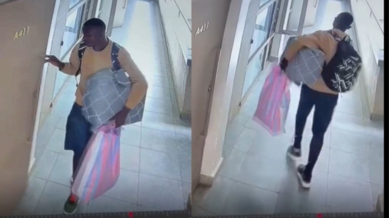Man Steals Items From AirBNB (CCTV Footage)
