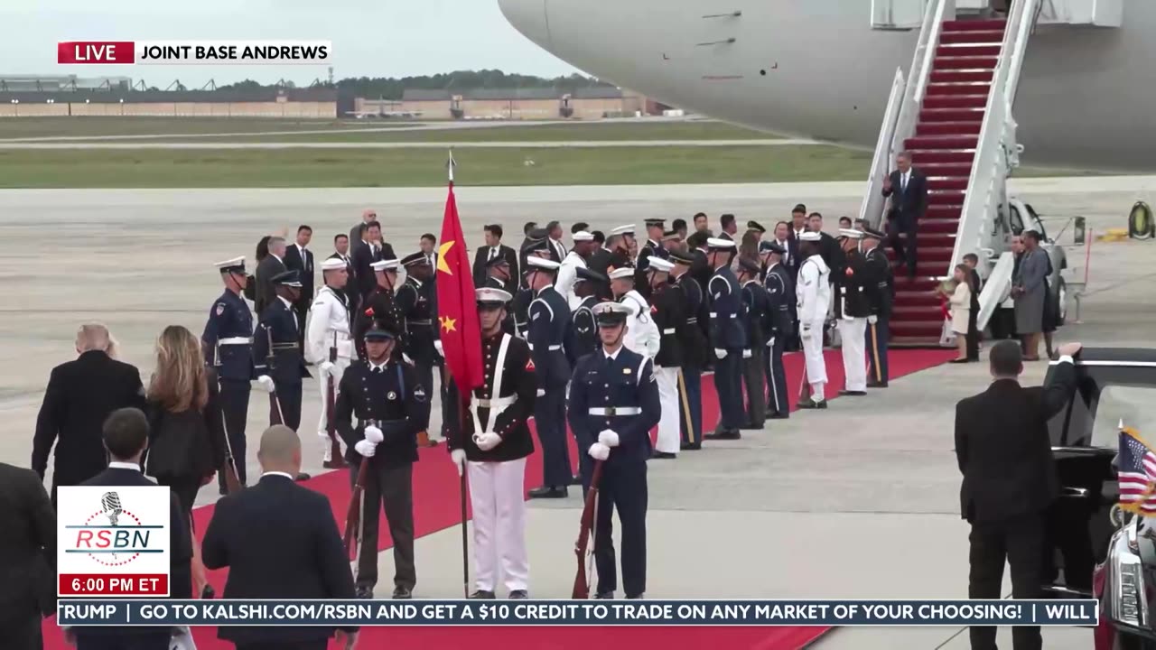 President Xi Jinping & First Lady Step Off Aircraft and Greet President Trump & Melania - 09/23/26 thumbnail