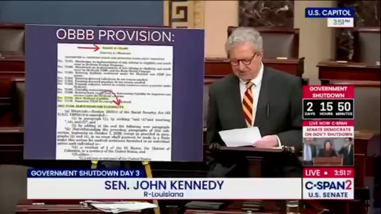 Senator John Kennedy Lists Some of the Things Democrats Demand We Fund