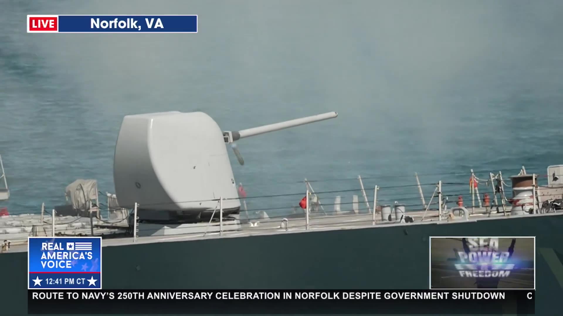 5 INCH 54S FIRED OFF U.S.S. BUSH