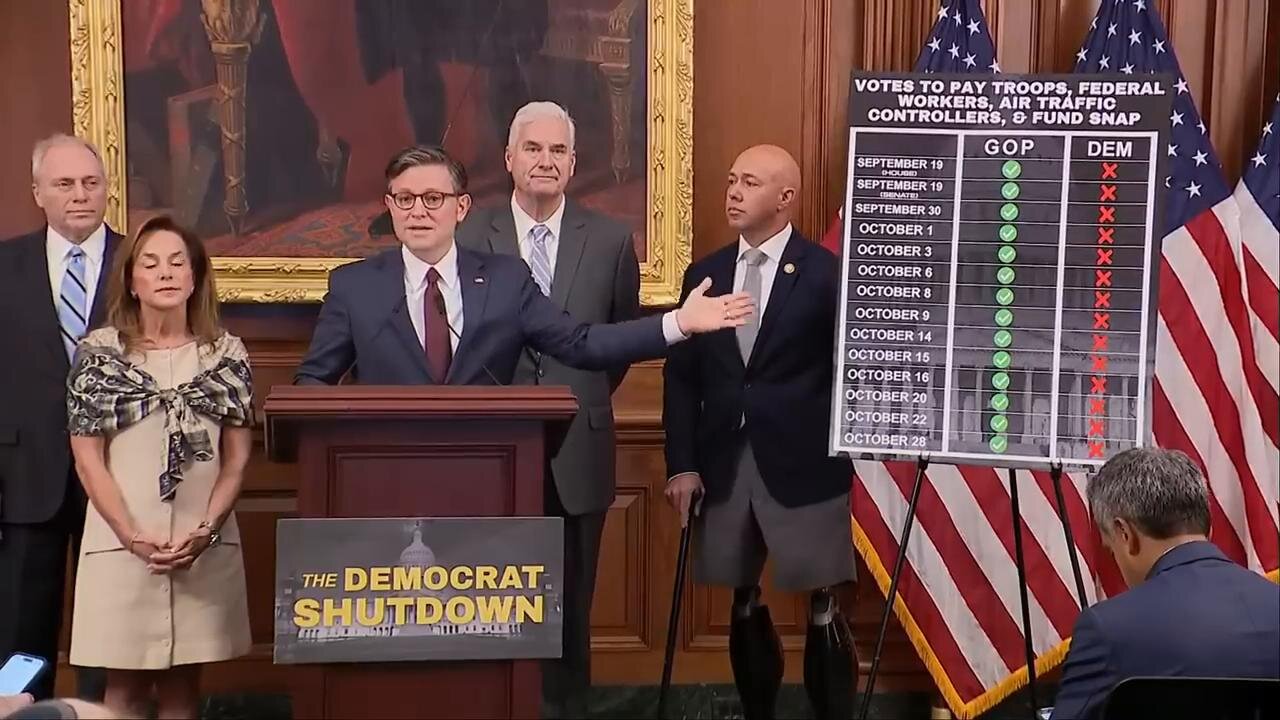 Speaker Mike Johnson holds press briefing as shutdown nears one month - October 29, 2025