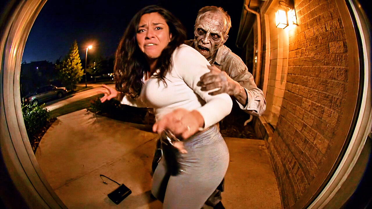 ๐ SHE GOT TERRIFIED! ๐ฑ ZOMBIE Stalker Prank Caught on Doorbell Camera! Girls & Womans Pranks Funny