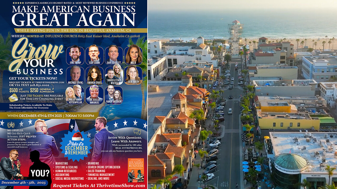 Join Eric Trump & Clay Clark In Anaheim, CA!!! Join Eric Trump At Clay Clarks ThrivetimeShow.com Business Conf. In Anaheim, CA (Dec. 4-5 2025) + Learn Marketing, Sales, Management, Accounting & More! (44 Tickets Remain)