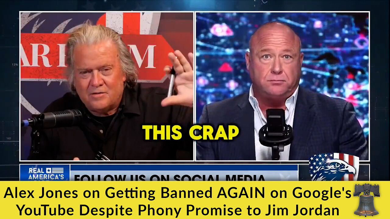 Alex Jones on Getting Banned AGAIN on Googles YouTube Despite Phony Promise to Jim Jordan