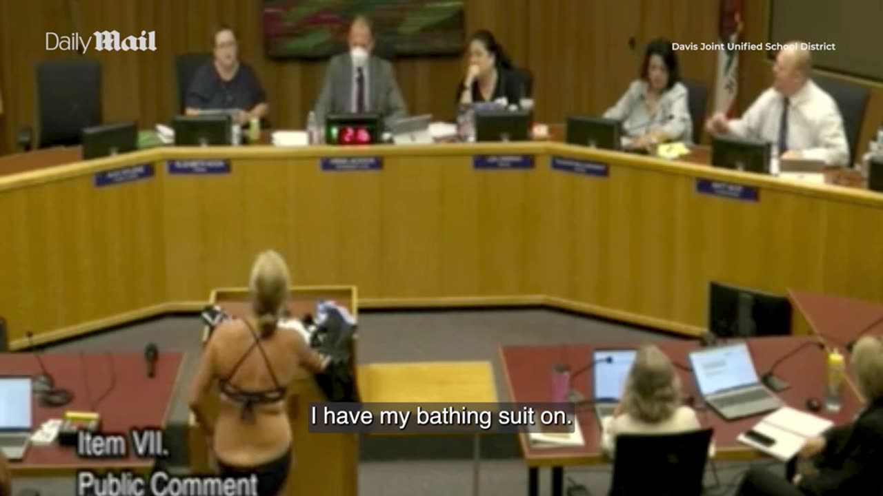 Mom STRIPS to protest transgender students using girls locker rooms