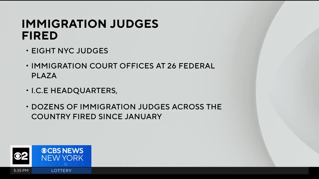 President Trump has fired 8 immigration judges in New York City