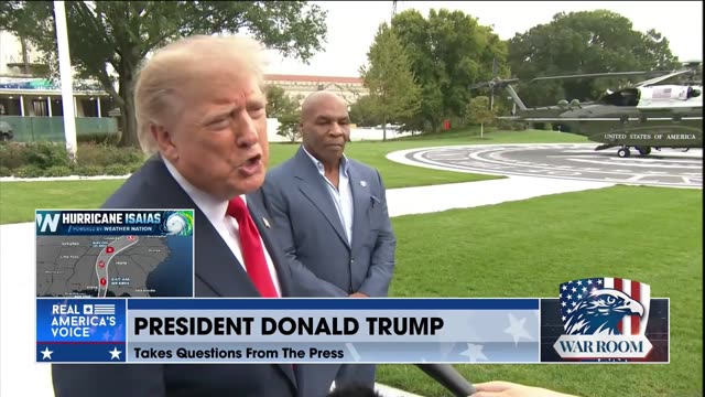 President Trump Takes Questions From The Press Alongside Mike Tyson