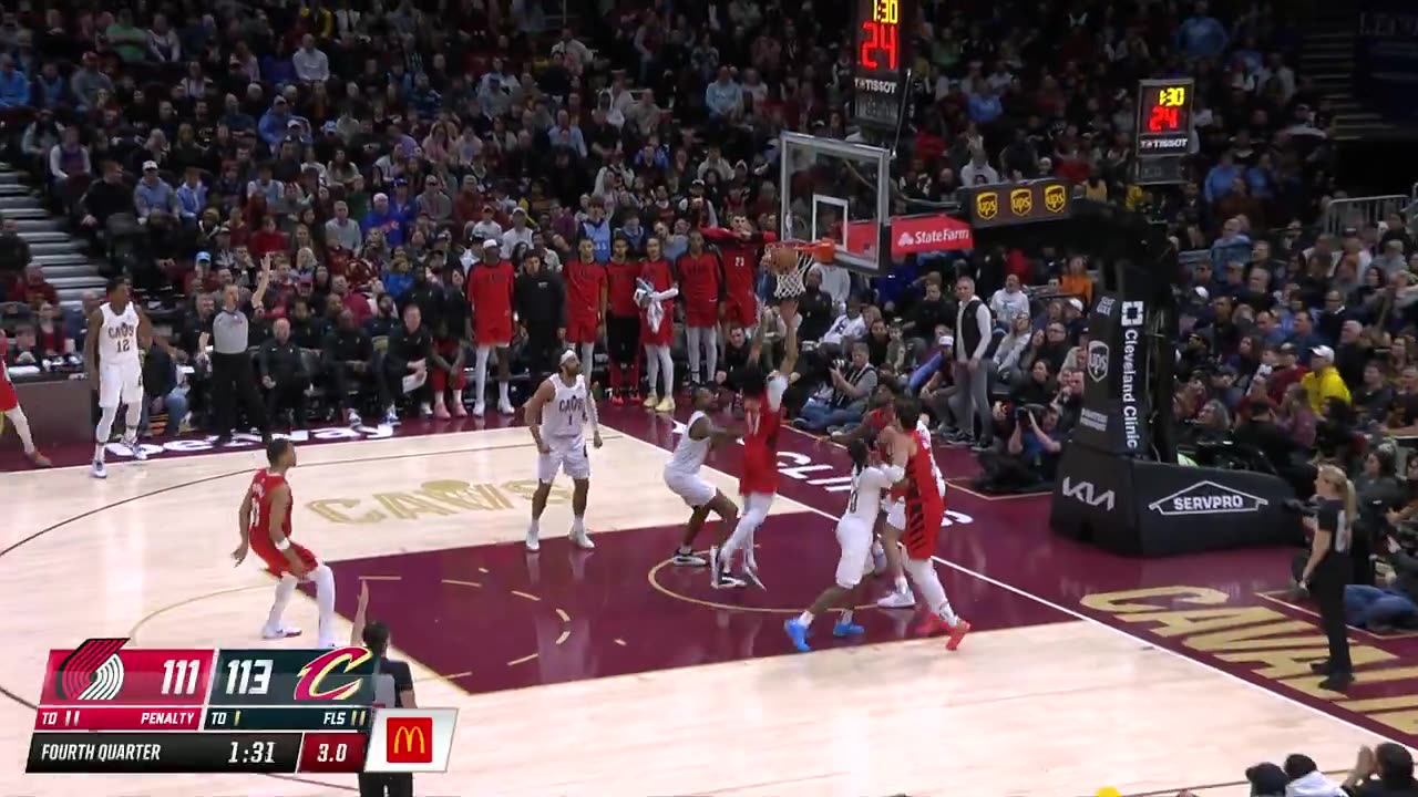 NBA - Shaedon Sharpes putback dunk ties it at 113!