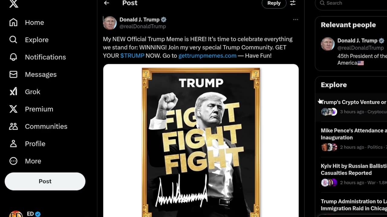 The Outer Light - Trumps Twitter account most likely hacked to sell meme coin