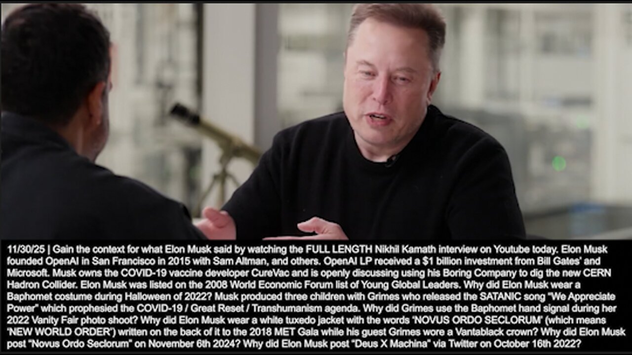 X.com | What Is Elons Purpose for X.com? Im Building a More Efficient Money Database. I Like the Idea of Having a Unified App or Website...China Has This With WeChat. - Musk (11/30/25) Maybe Half of the Global Financial Syste