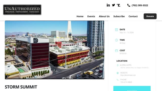MATT MECK: Get Your Tickets For Storm Summit In Las Vegas! Join us Sept. 10-13 at the Ahern Hotel to reveal deception, return elections to We the Peop