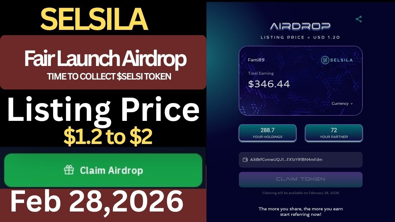 Selsila Network Airdrop Full Guide | Earn Free Crypto | Airdrop Farming, Listing Update & Price