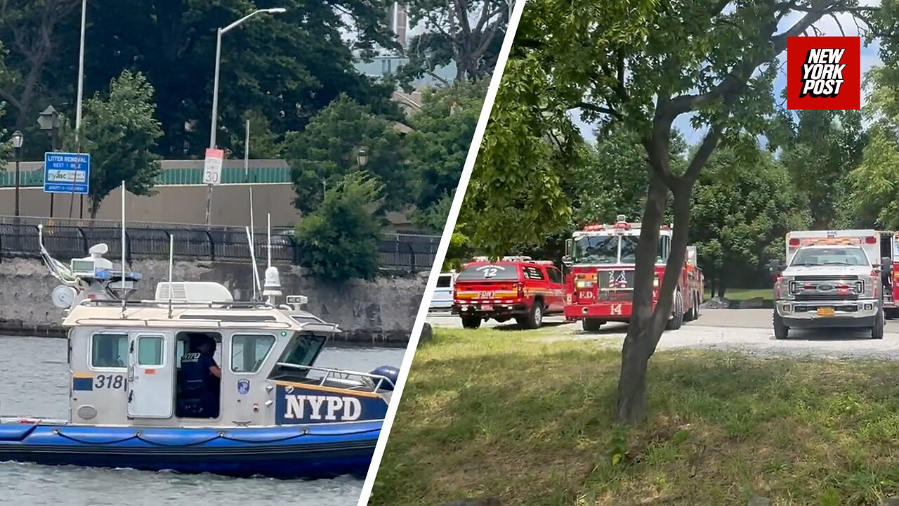Rescue units search for man who leapt into the East River from a Randalls Island ferry