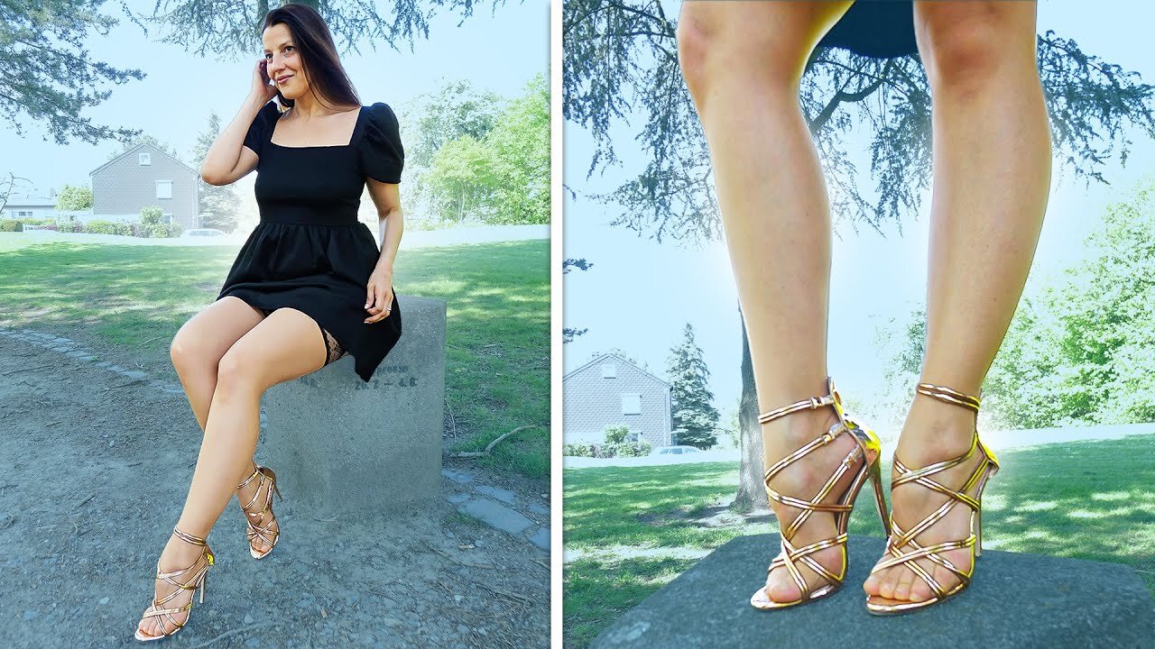 Golden High Heel Sandals Styling & Review | Kats Little World | KYZ HUB