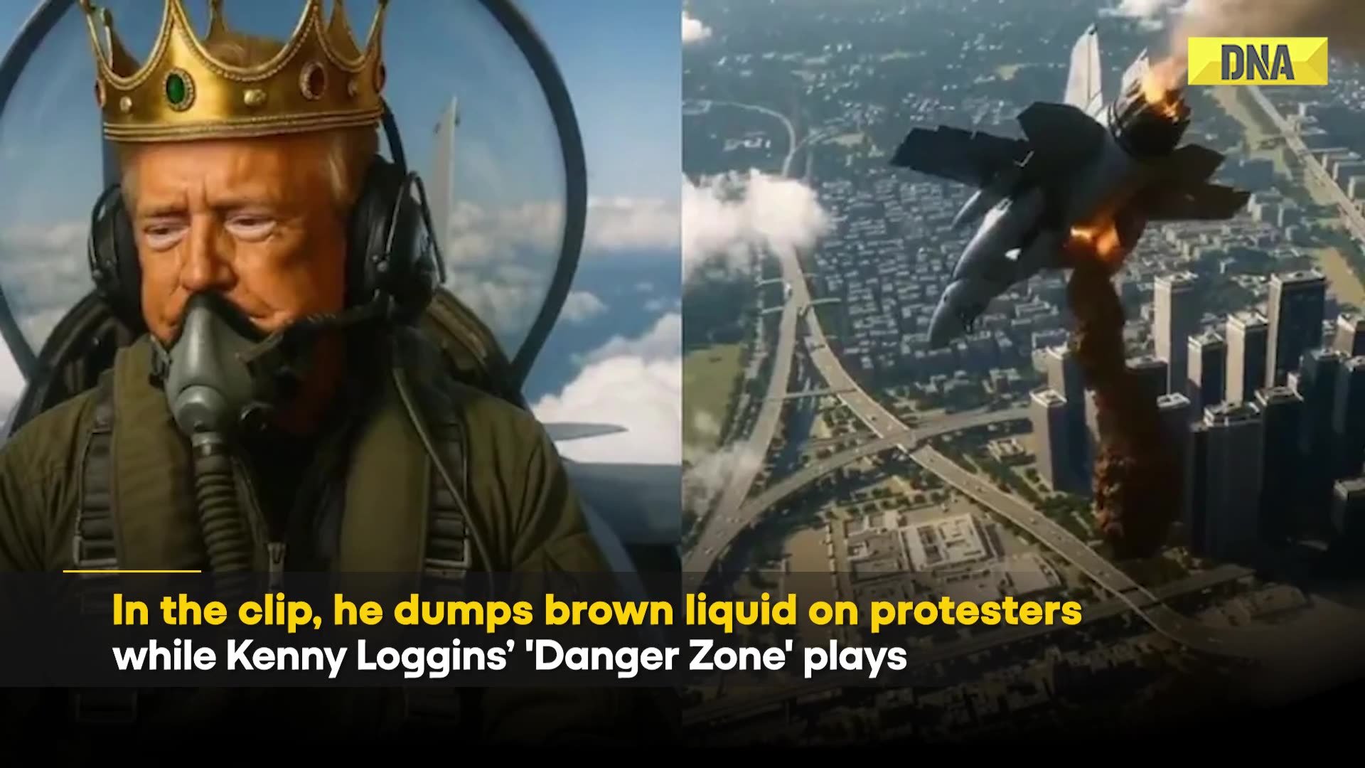 Trump News: Donald Trump Shares AI Video As ‘KING TRUMP’ Jet Drops Liquid On Protesters