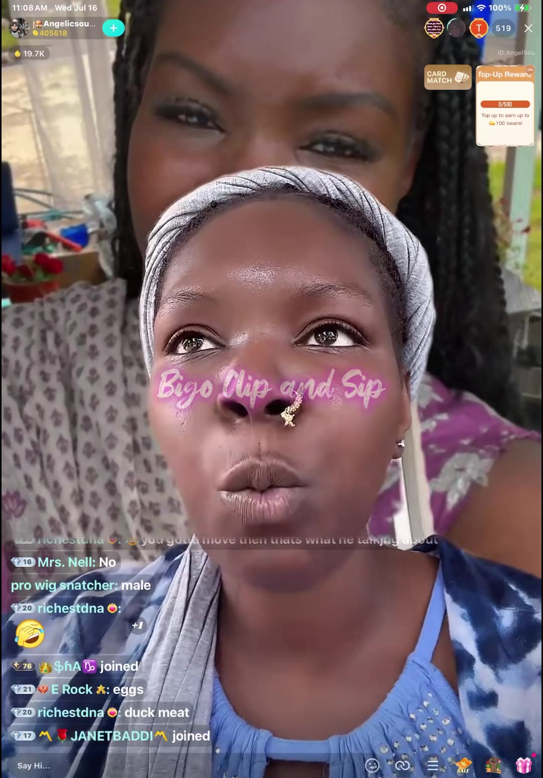 AngelicSoul live talking about sexual experience with her husband 7/16/25 #bigoclipandsip