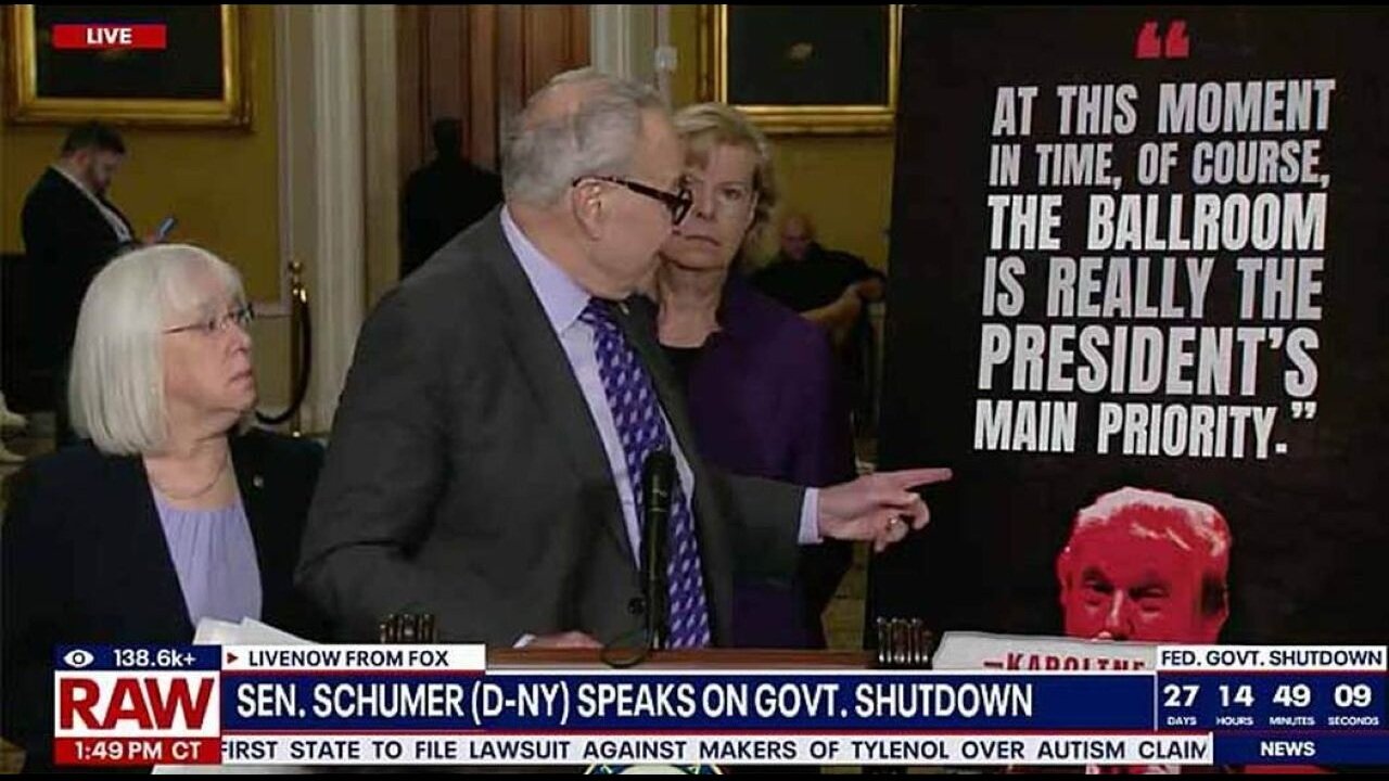 Chuck Schumer Is Still Pushing The Ballroom Is Trumps Main Priority Hoax, Now With Visual Aids