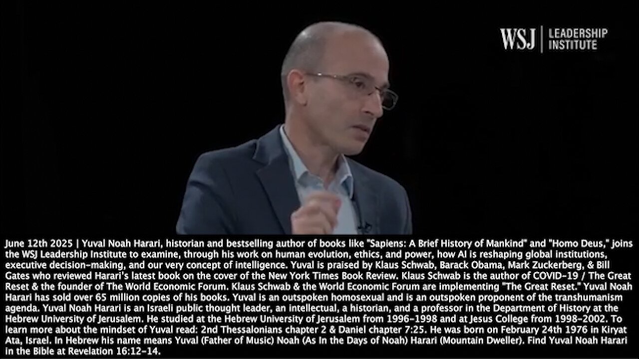 Yuval Noah Harari | I Have Friends Working On Building Religious AIs That Are Meant to Augment or Replace Human Religious Leaders Especially In Text-Based Religions. - June 12, 2025