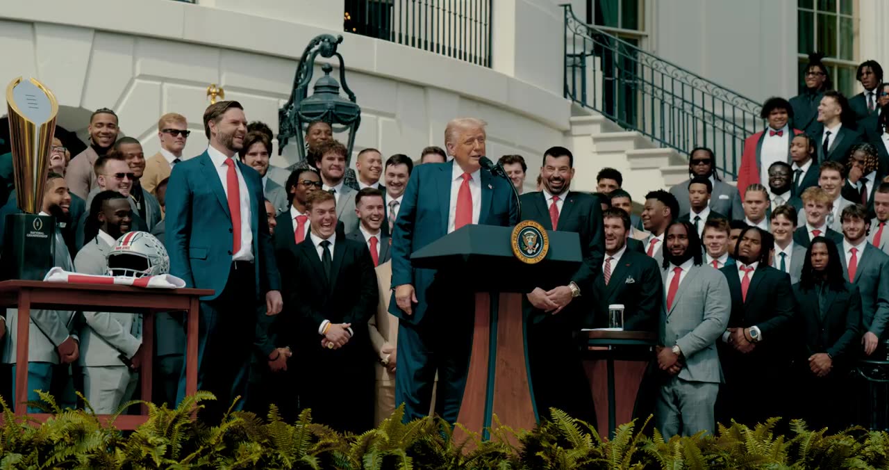 The 2024 College Football National Champions, the Ohio State University Buckeyes, Visit White House