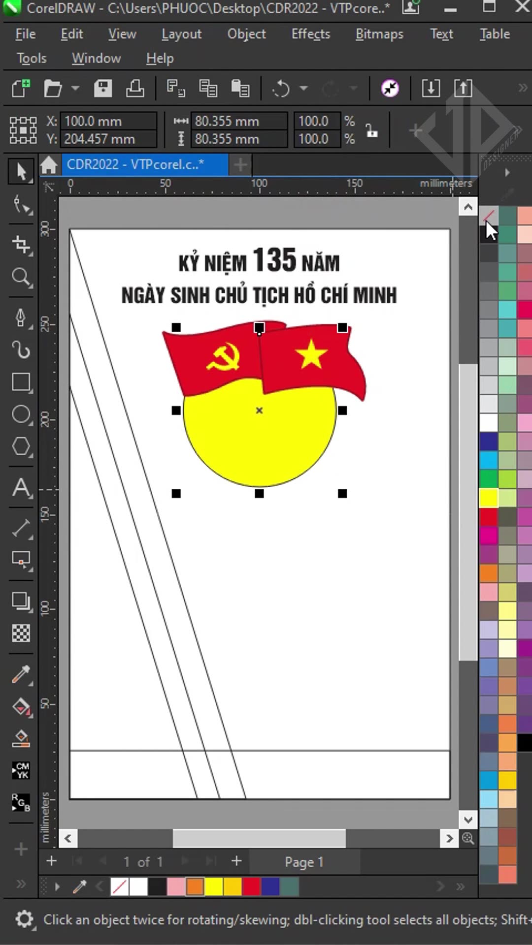 Poster Design Celebrating the 135th Birthday of President Ho Chi Minh