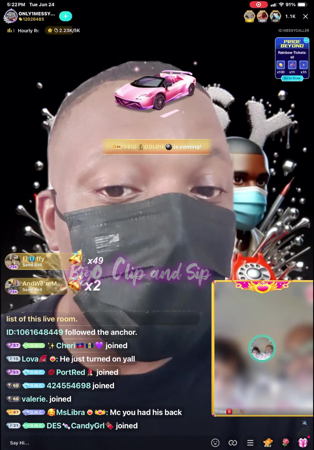 MessyCaller show ft admin Big Mamiana losing her admin privileges 6/24/25 #bigoclipandsip