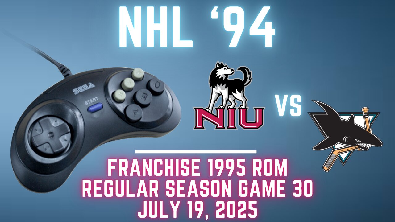 NHL 94 Franchise League (1995) - Huskies (niuhuskie224) at Sharks (Len) {Genesis} Game 30 (OT!)