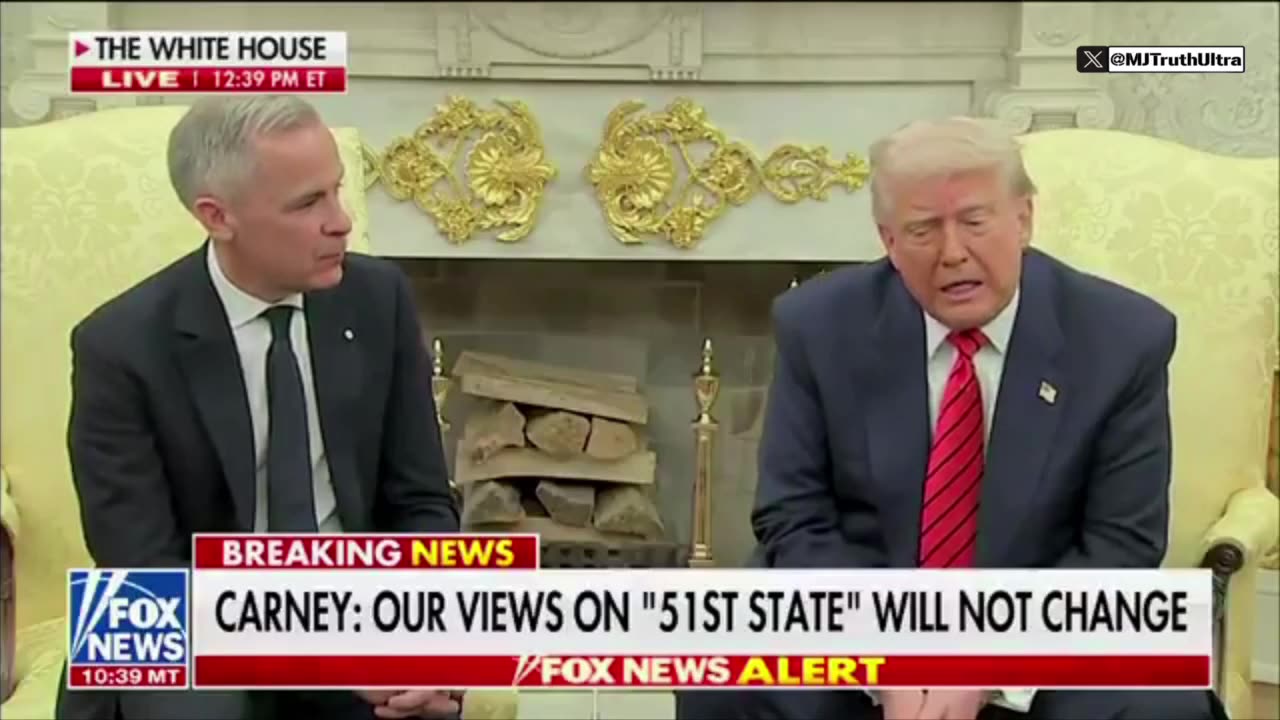 Watch PM Carney’s Body Language as President Trump tells him straight to his face Canada is Useless