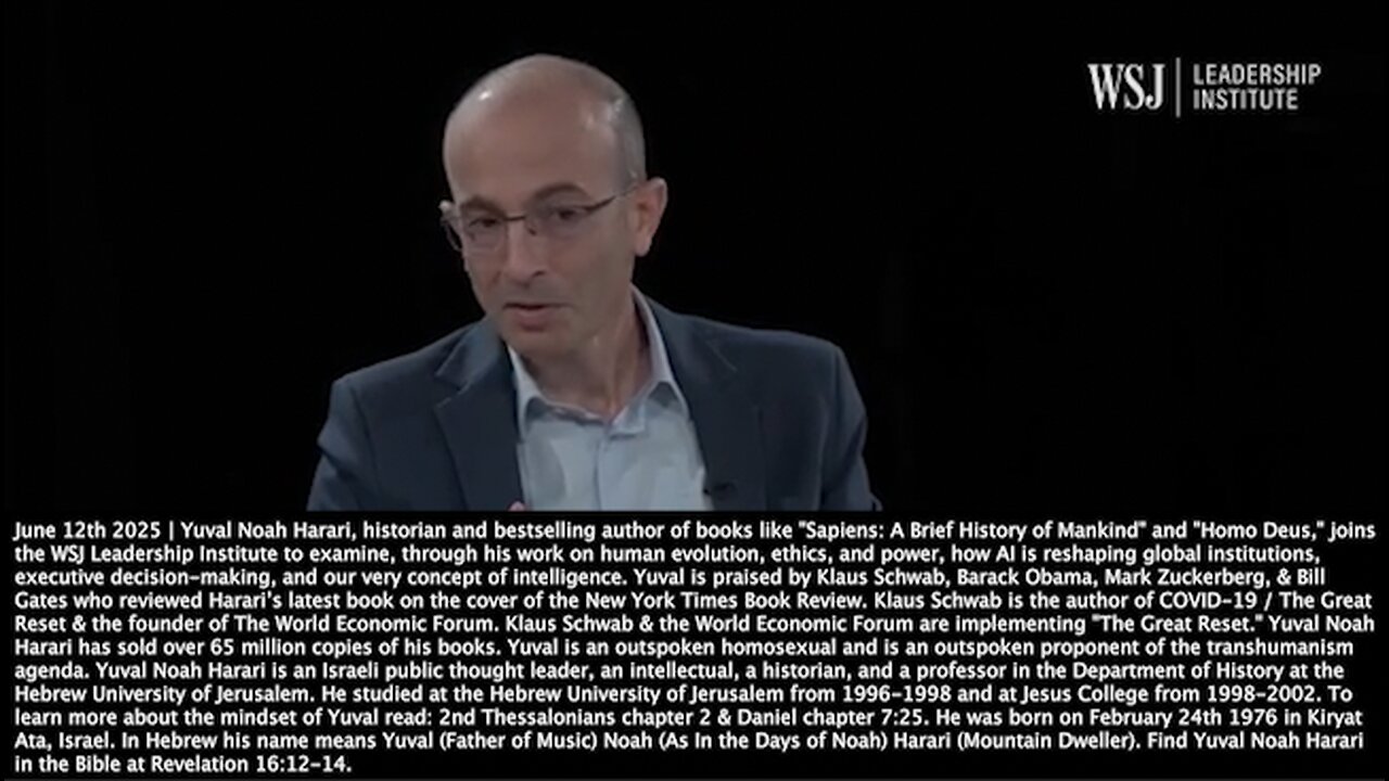 Yuval Noah Harari | AI Is Not a Tool. It Is An Agent. It Can Make Decisions Independently of Us. It Can Invent New Ideas. It Can Learn & Change By Itself. An AI Weapon Can Decided By Itself Which Target to Attack. - 6/12/2025