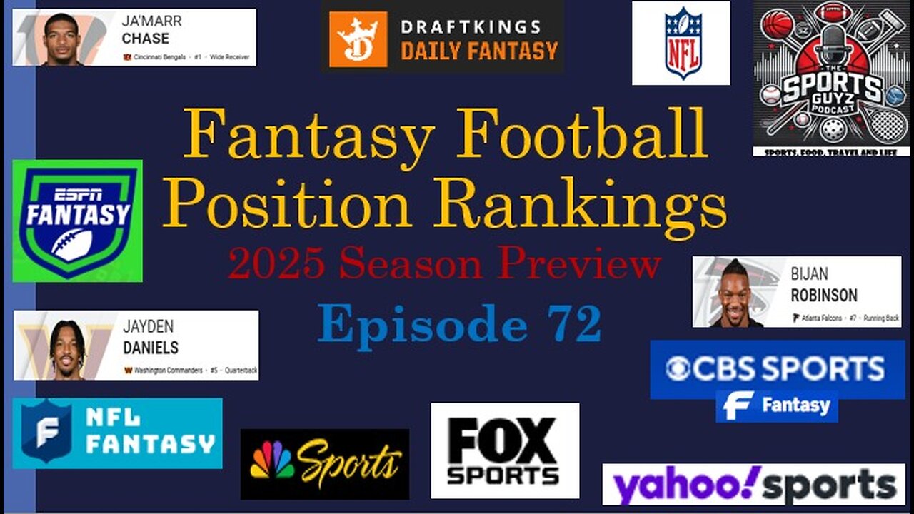 Fantasy Football Position Rankings - Episode 72 | The Sports Guyz